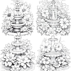 Blooming Fountain Coloring Book - CraftNest - Digital Crafting and Art