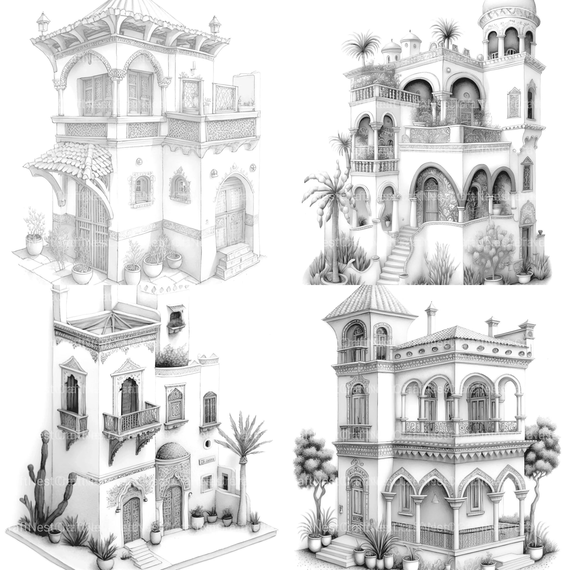 Moroccan Tiny House Coloring Book - CraftNest - Digital Crafting and Art