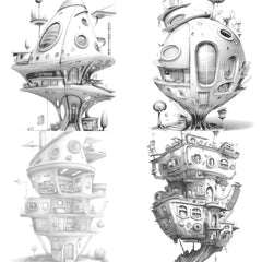 Futuristic Tiny House Coloring Book - CraftNest - Digital Crafting and Art