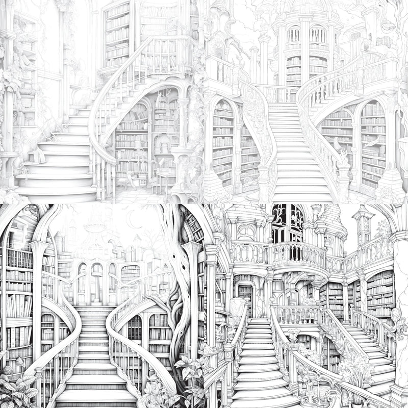 Enchanted Library Coloring Book - CraftNest - Digital Crafting and Art