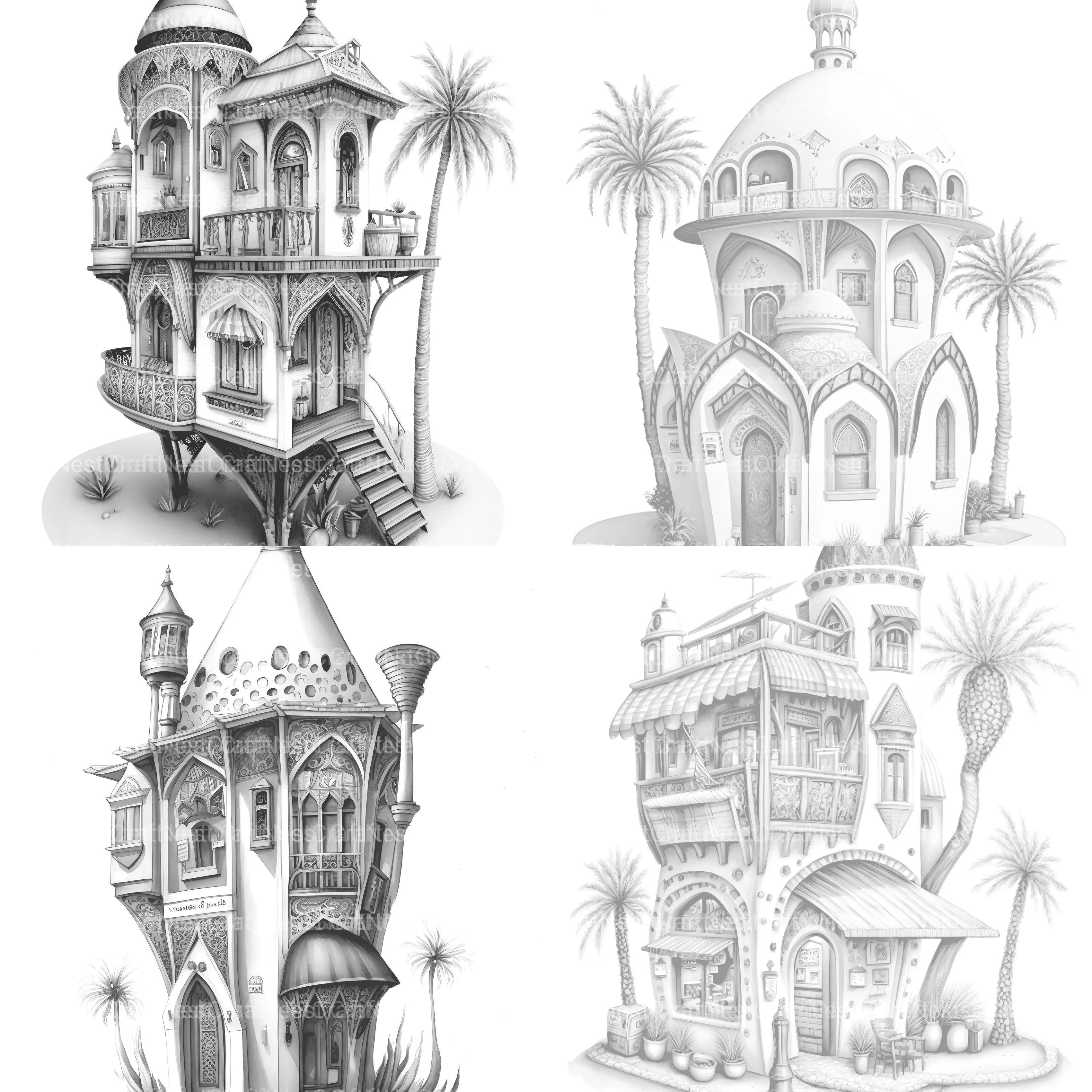 Dubai Tiny House Coloring Book - CraftNest - Digital Crafting and Art