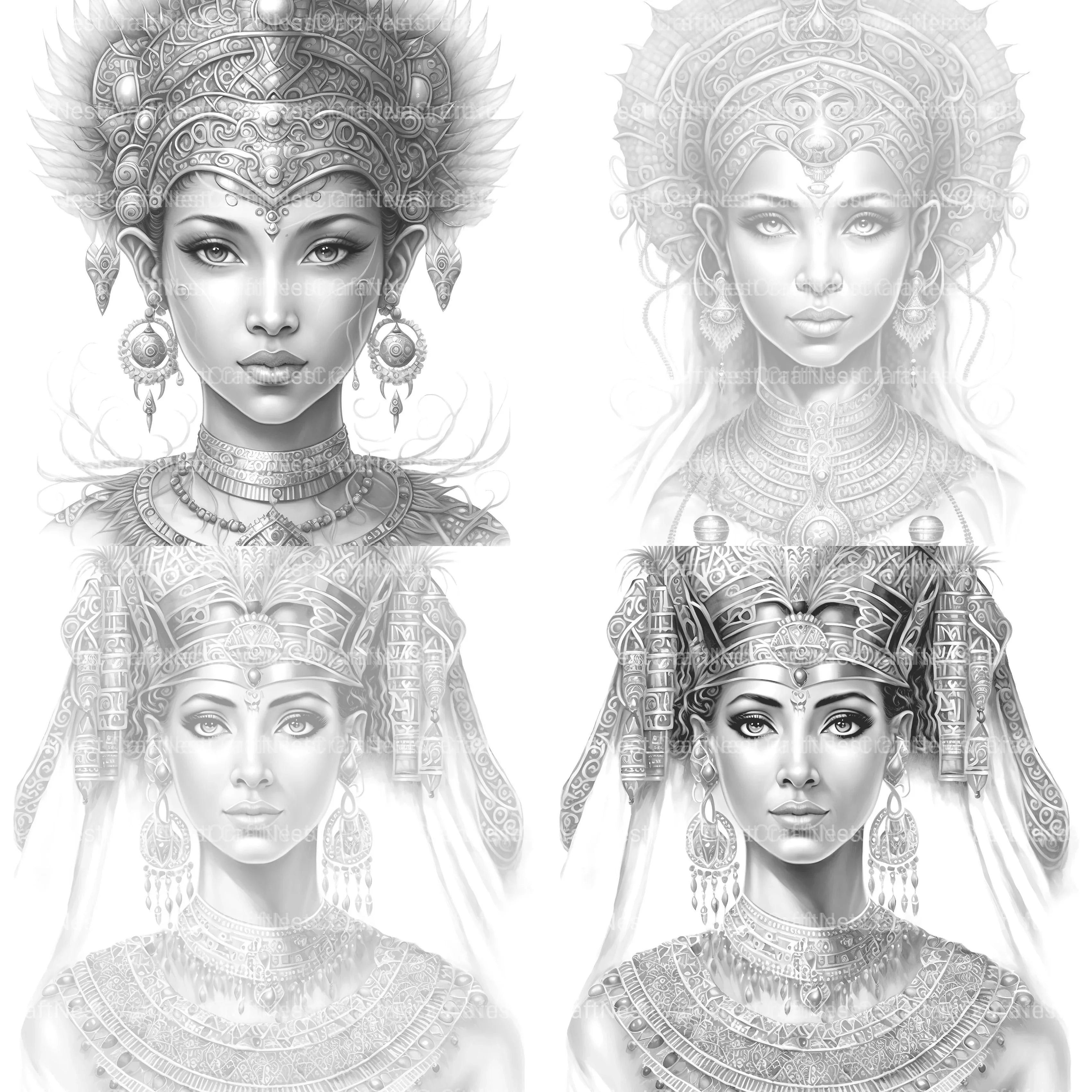 Ancient Egypt Queen Coloring Book - CraftNest - Digital Crafting and Art