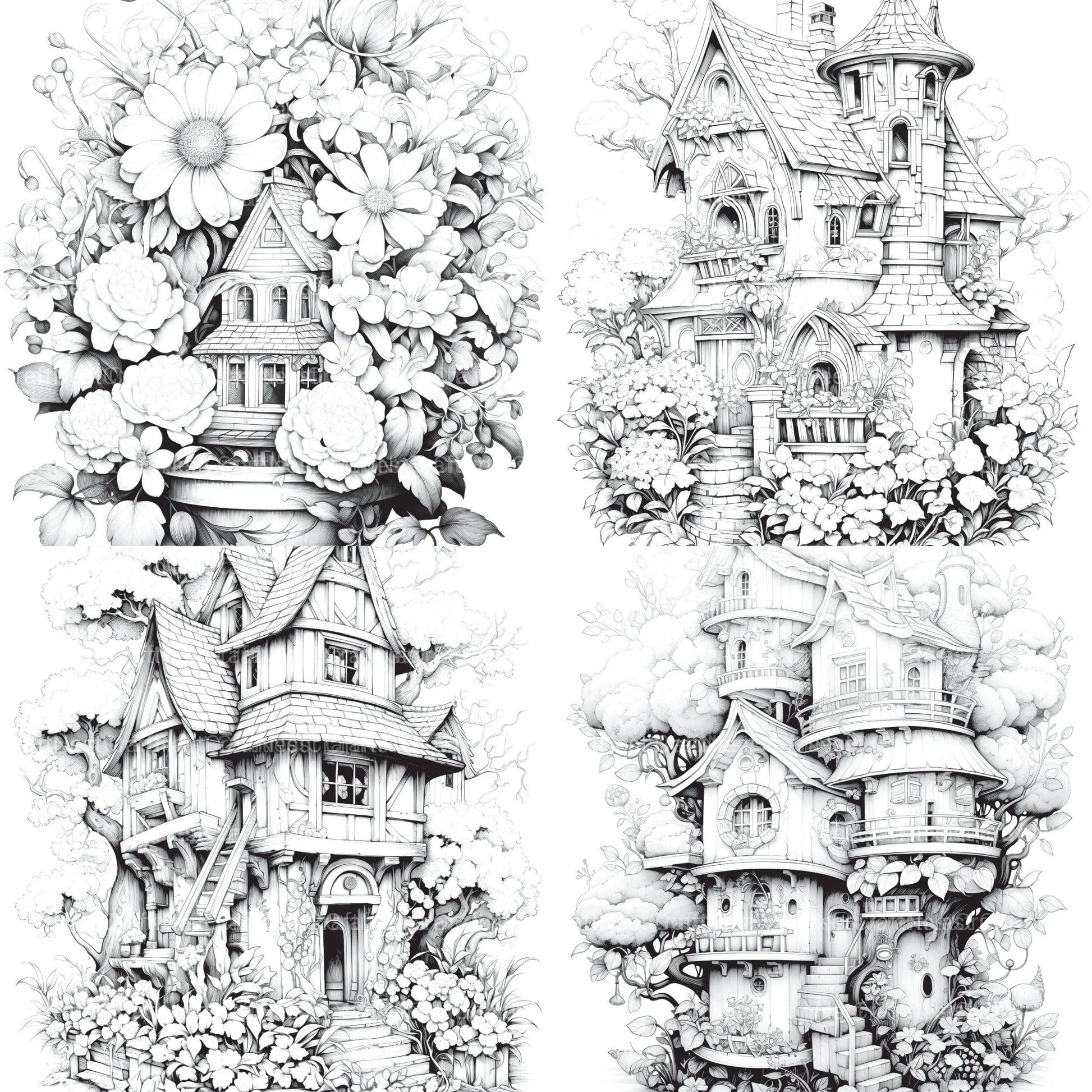 Blooming House Coloring Book - CraftNest - Digital Crafting and Art