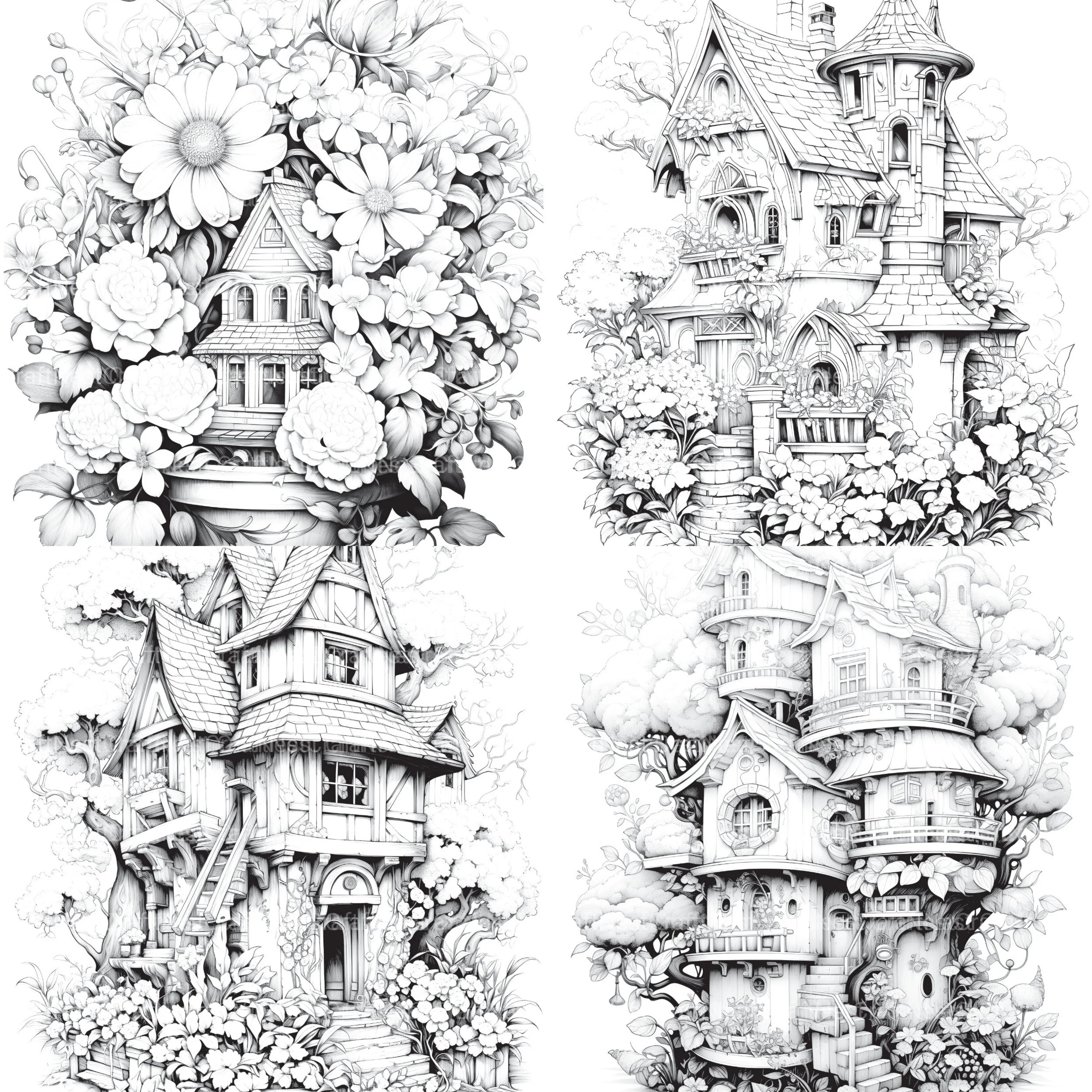 Blooming House Coloring Book - CraftNest - Digital Crafting and Art