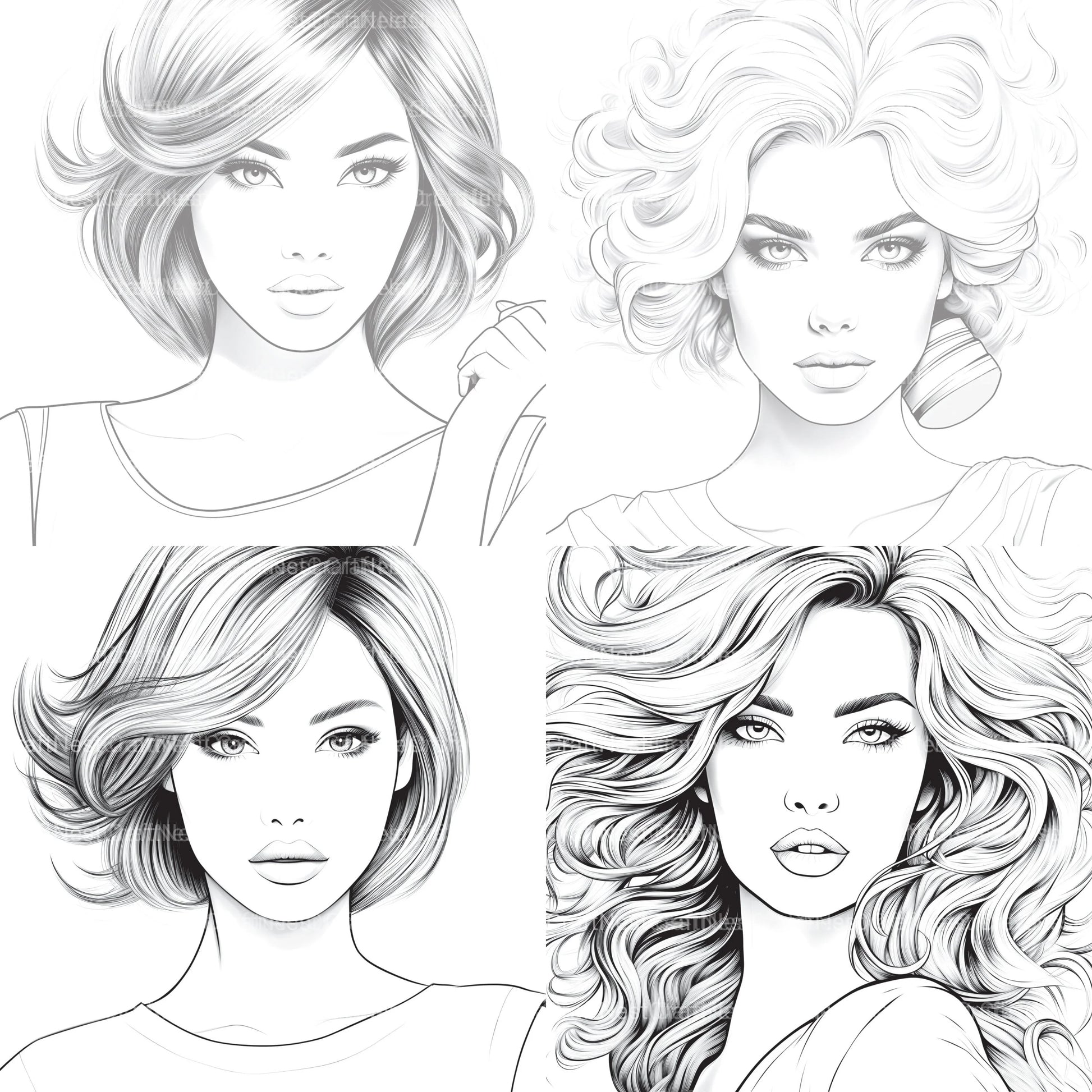 Beautiful Women Coloring Book - CraftNest - Digital Crafting and Art