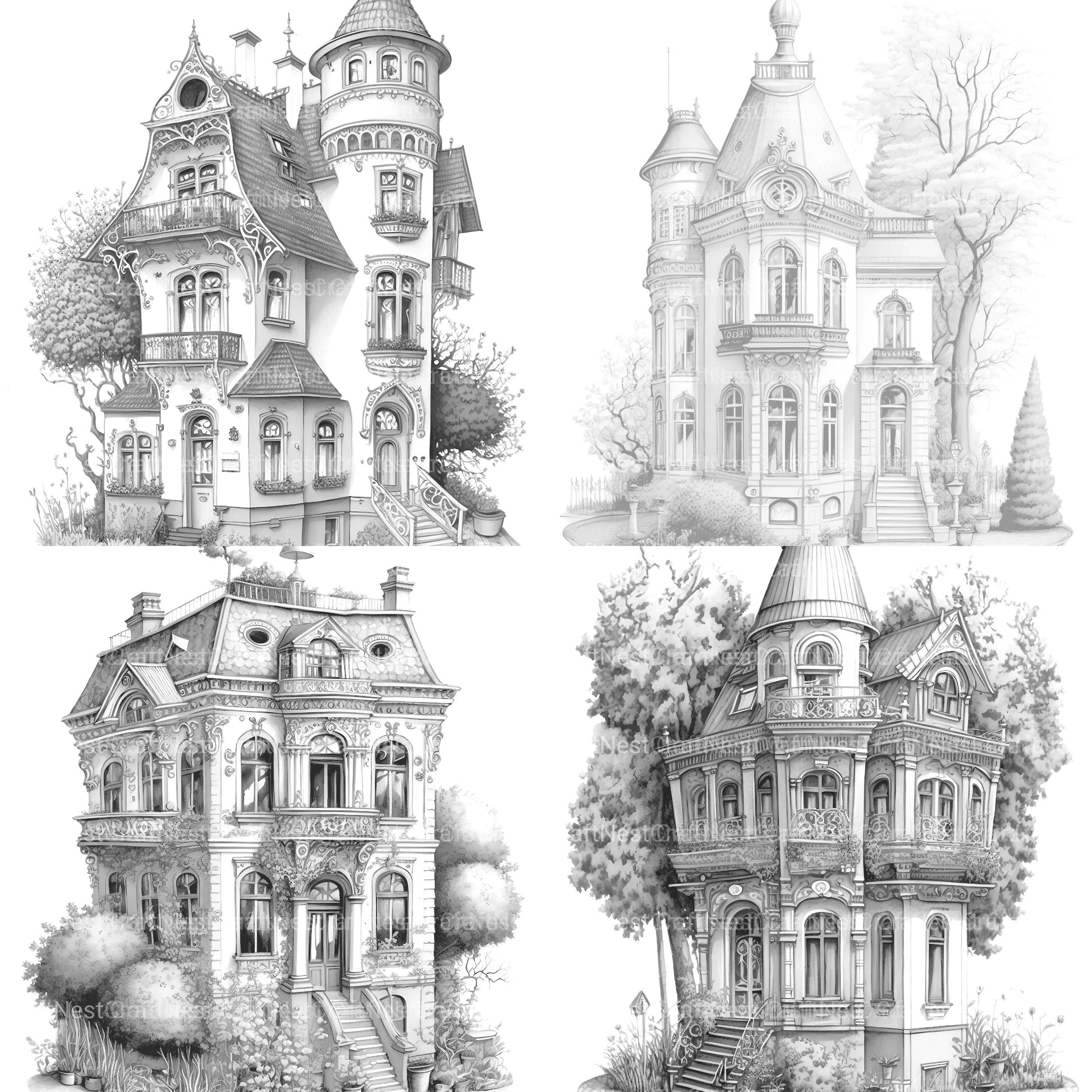 German Tiny House Coloring Book - CraftNest - Digital Crafting and Art