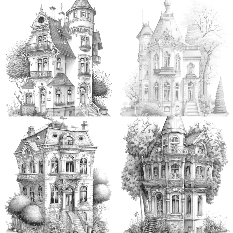 German Tiny House Coloring Book - CraftNest - Digital Crafting and Art