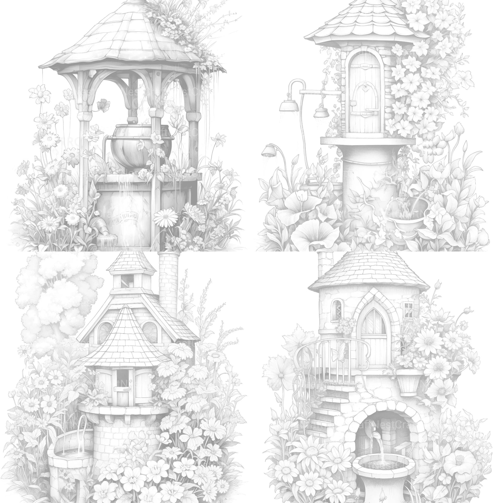 Wishing Well Coloring Book - CraftNest - Digital Crafting and Art