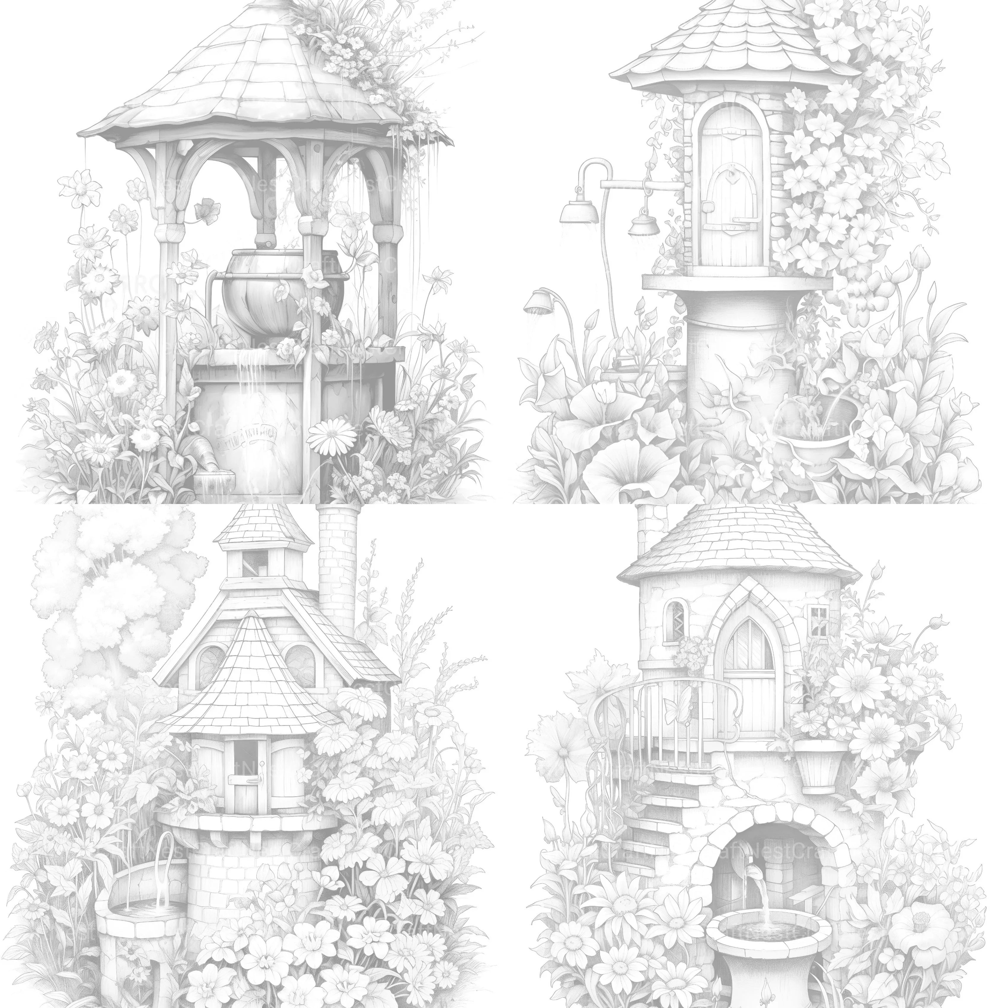 Wishing Well Coloring Book - CraftNest - Digital Crafting and Art