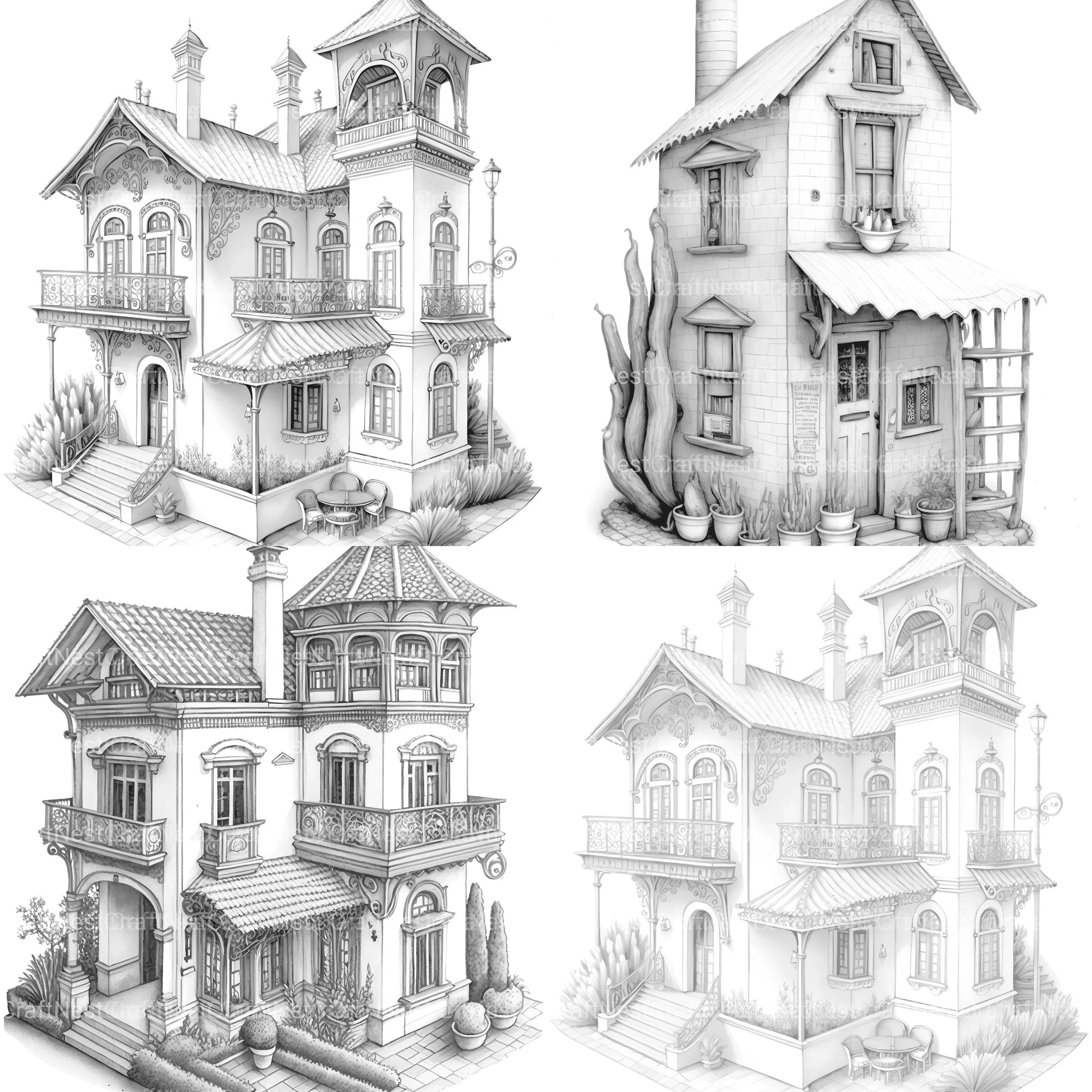 Chile Tiny House Coloring Book 1 - CraftNest - Digital Crafting and Art