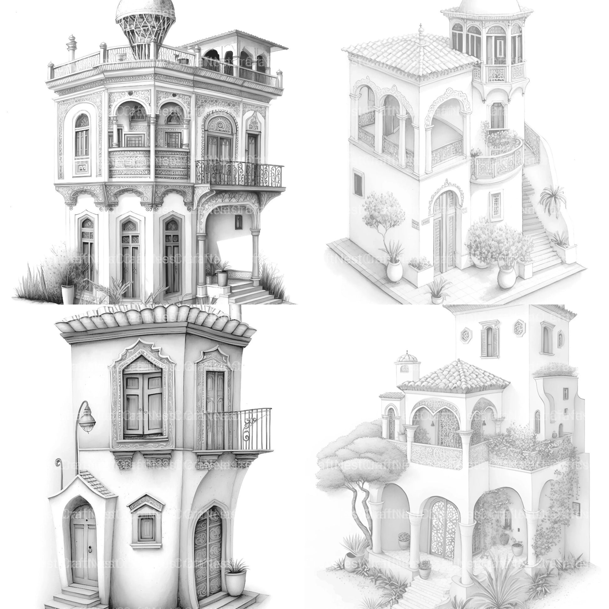 Moroccan Tiny House Coloring Book - CraftNest - Digital Crafting and Art