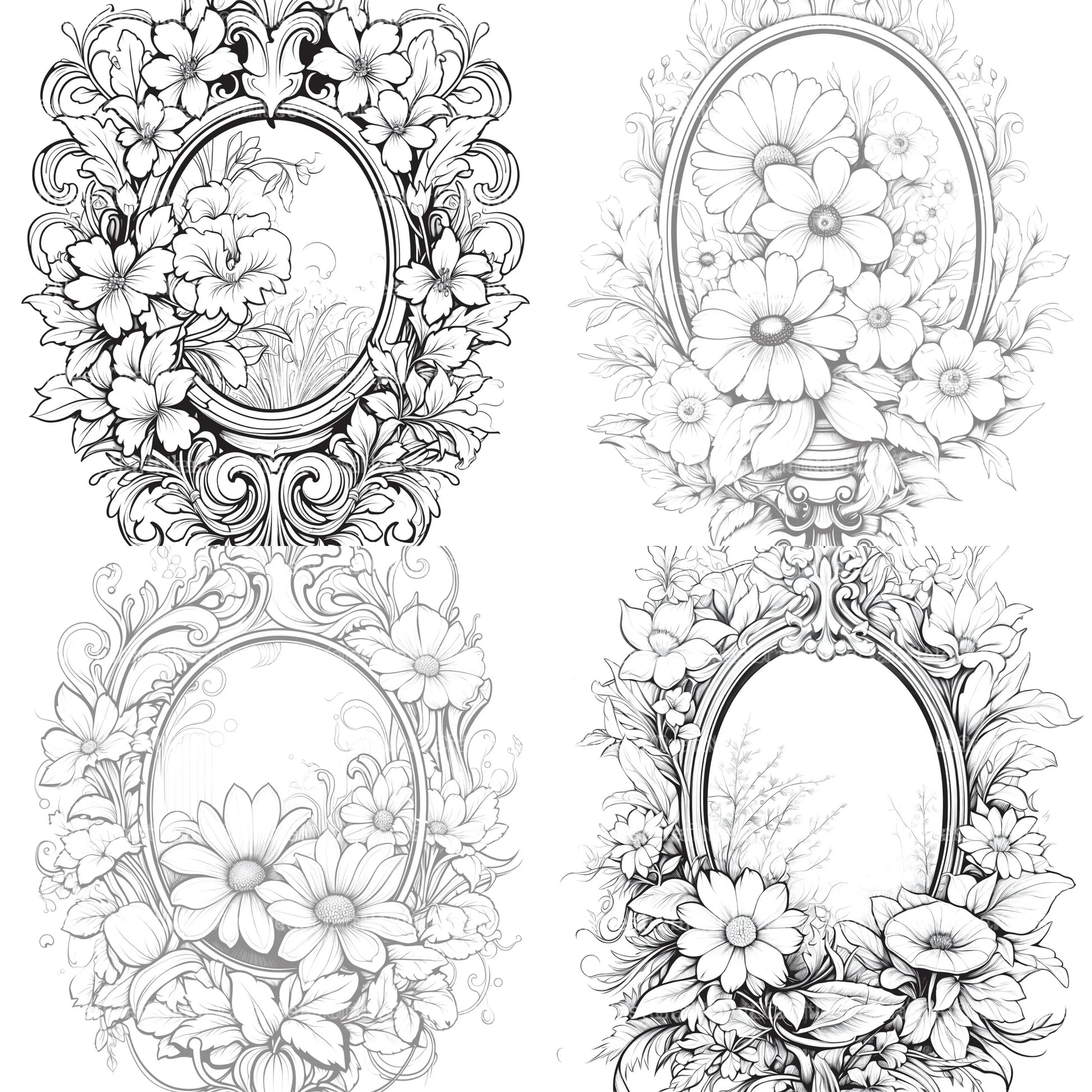 Blooming Mirror Coloring Book - CraftNest - Digital Crafting and Art