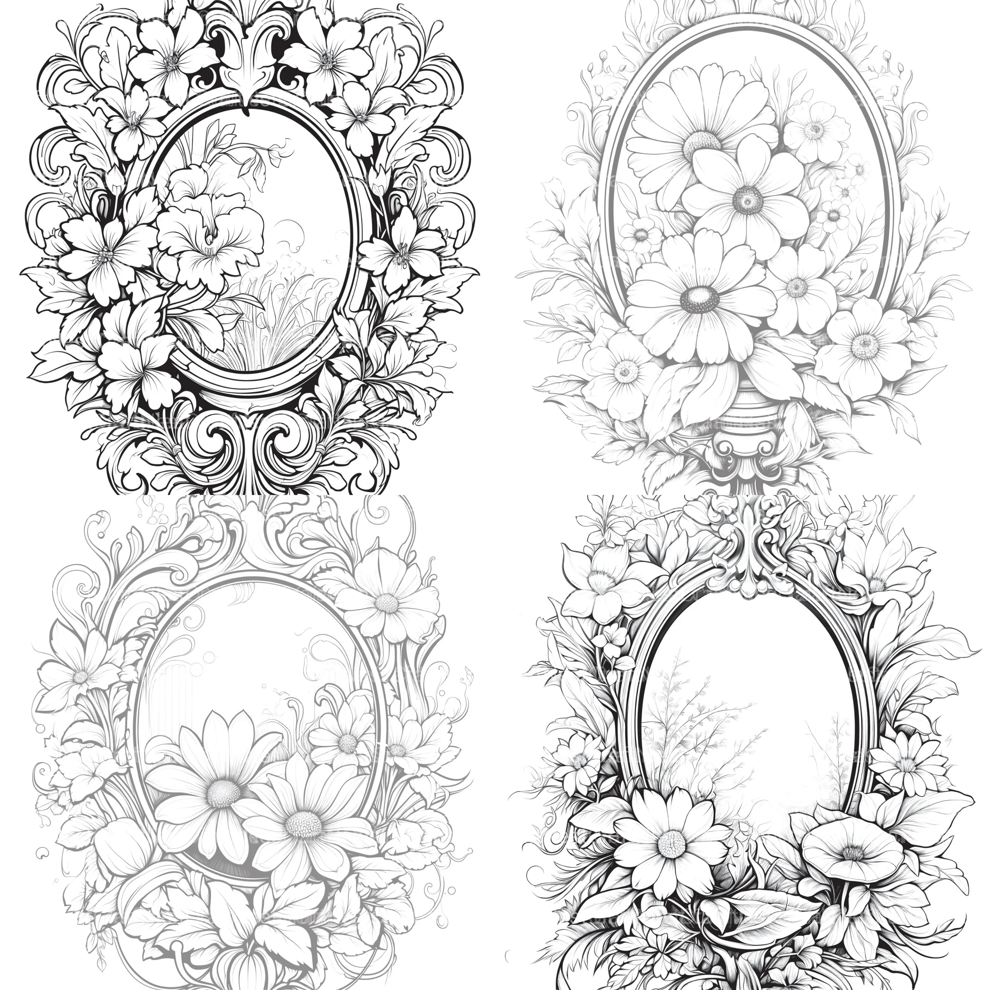 Blooming Mirror Coloring Book - CraftNest - Digital Crafting and Art