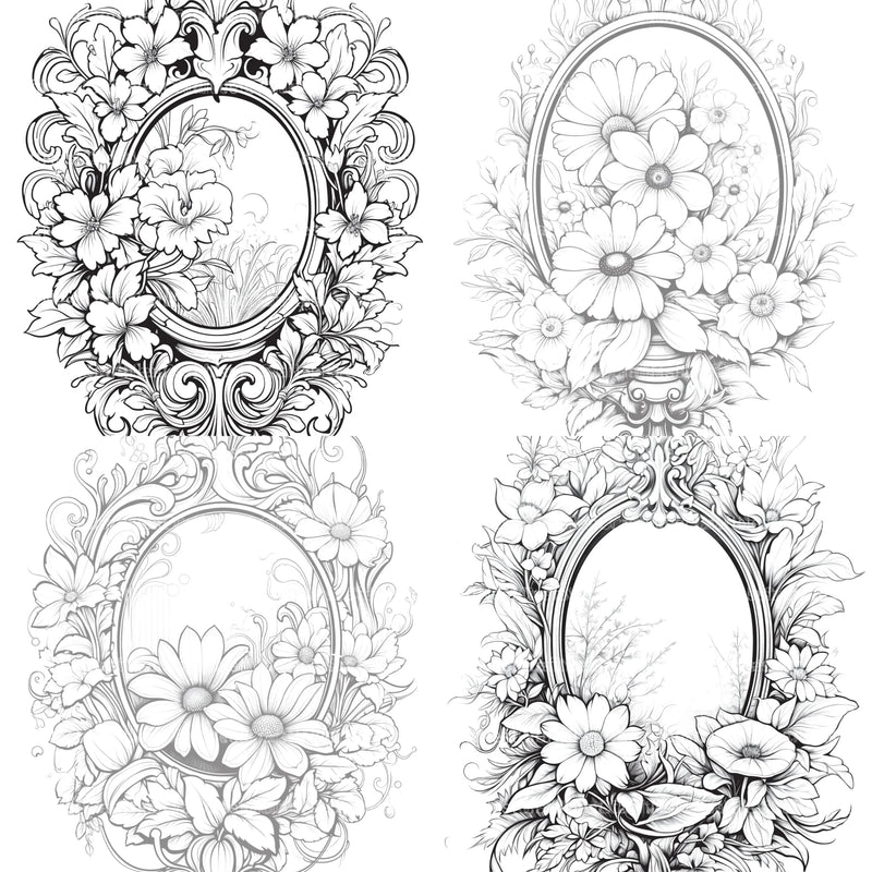 Blooming Mirror Coloring Book - CraftNest - Digital Crafting and Art
