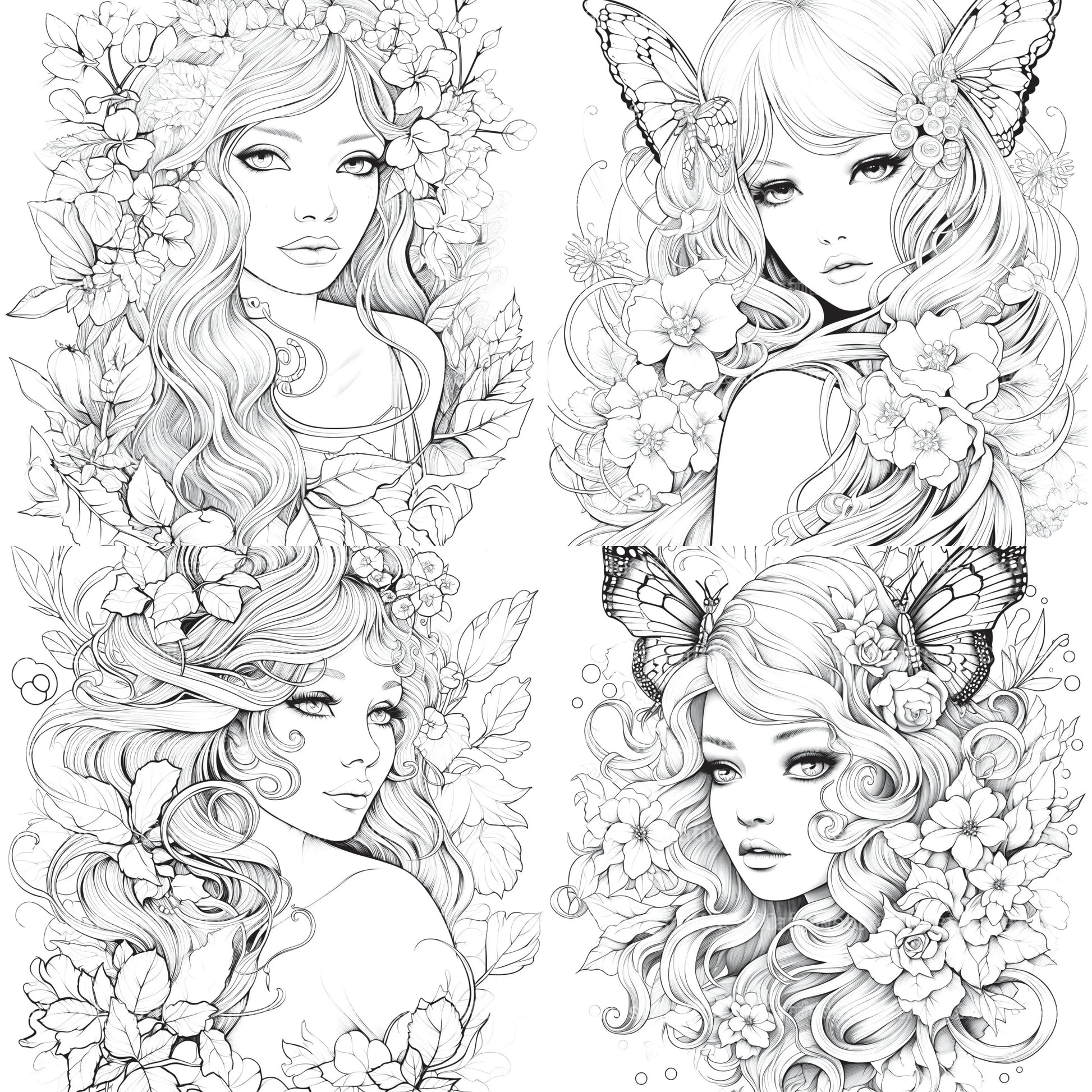 Beautiful Fairies Coloring Book - CraftNest - Digital Crafting and Art