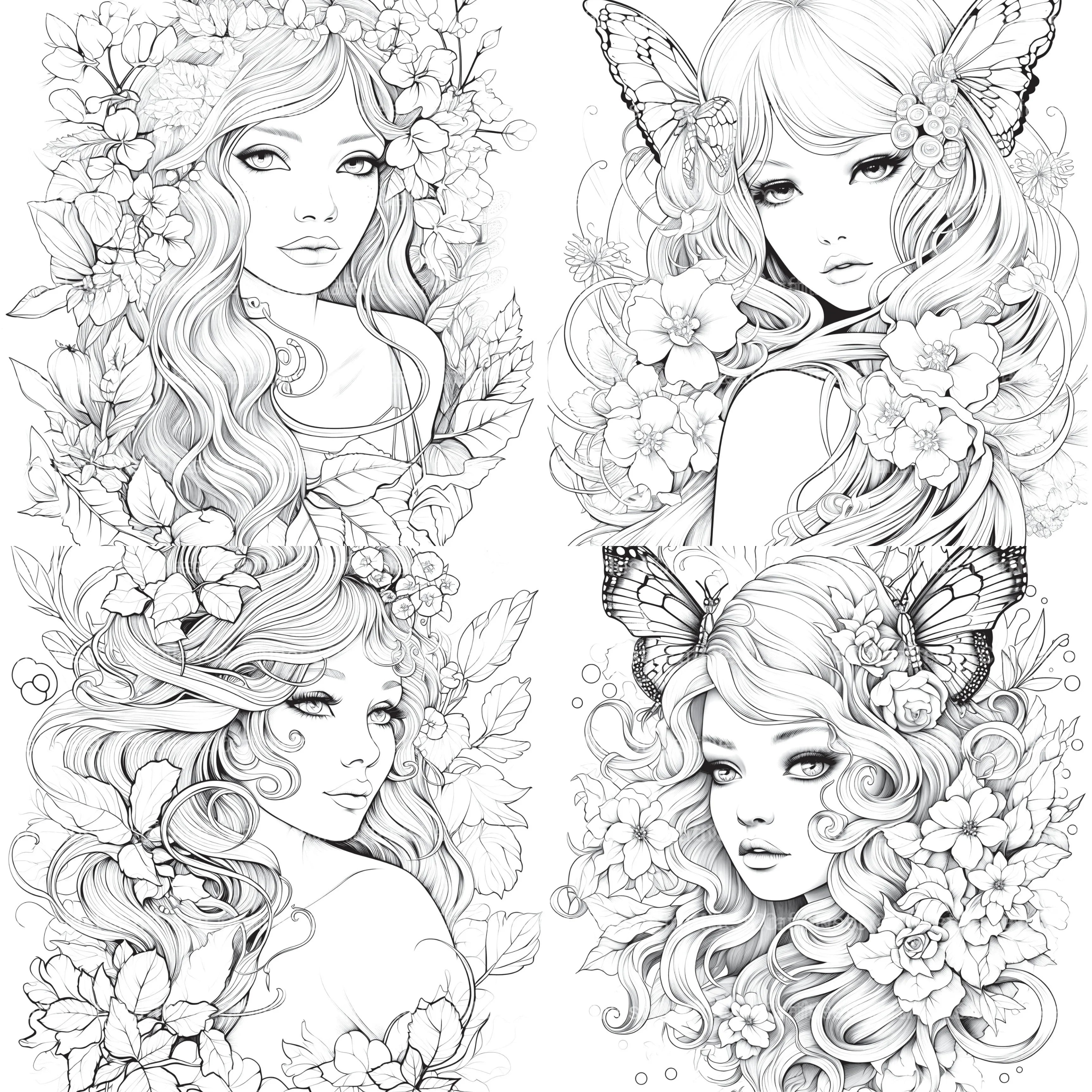 Beautiful Fairies Coloring Book - CraftNest - Digital Crafting and Art