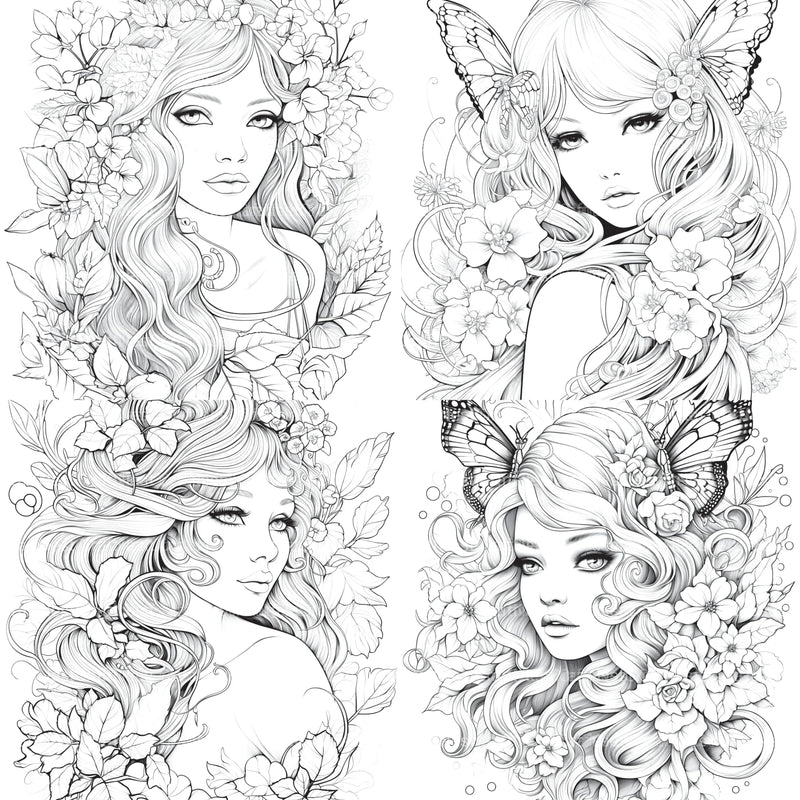Beautiful Fairies Coloring Book - CraftNest - Digital Crafting and Art
