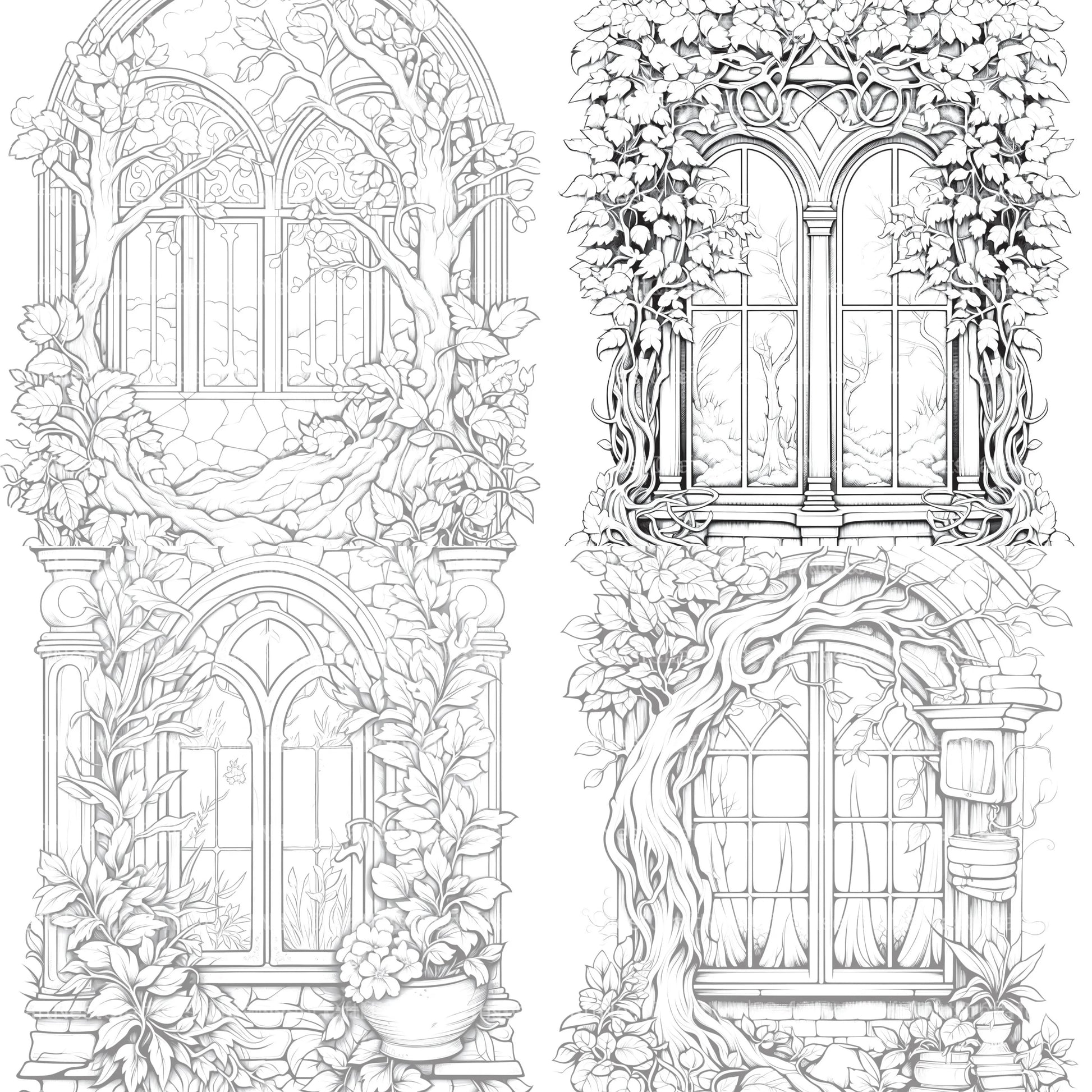 Blooming Window Coloring Book - CraftNest - Digital Crafting and Art