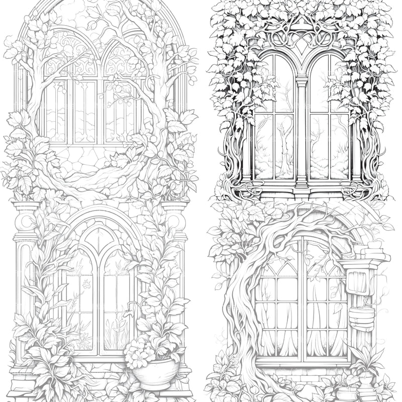 Blooming Window Coloring Book - CraftNest - Digital Crafting and Art