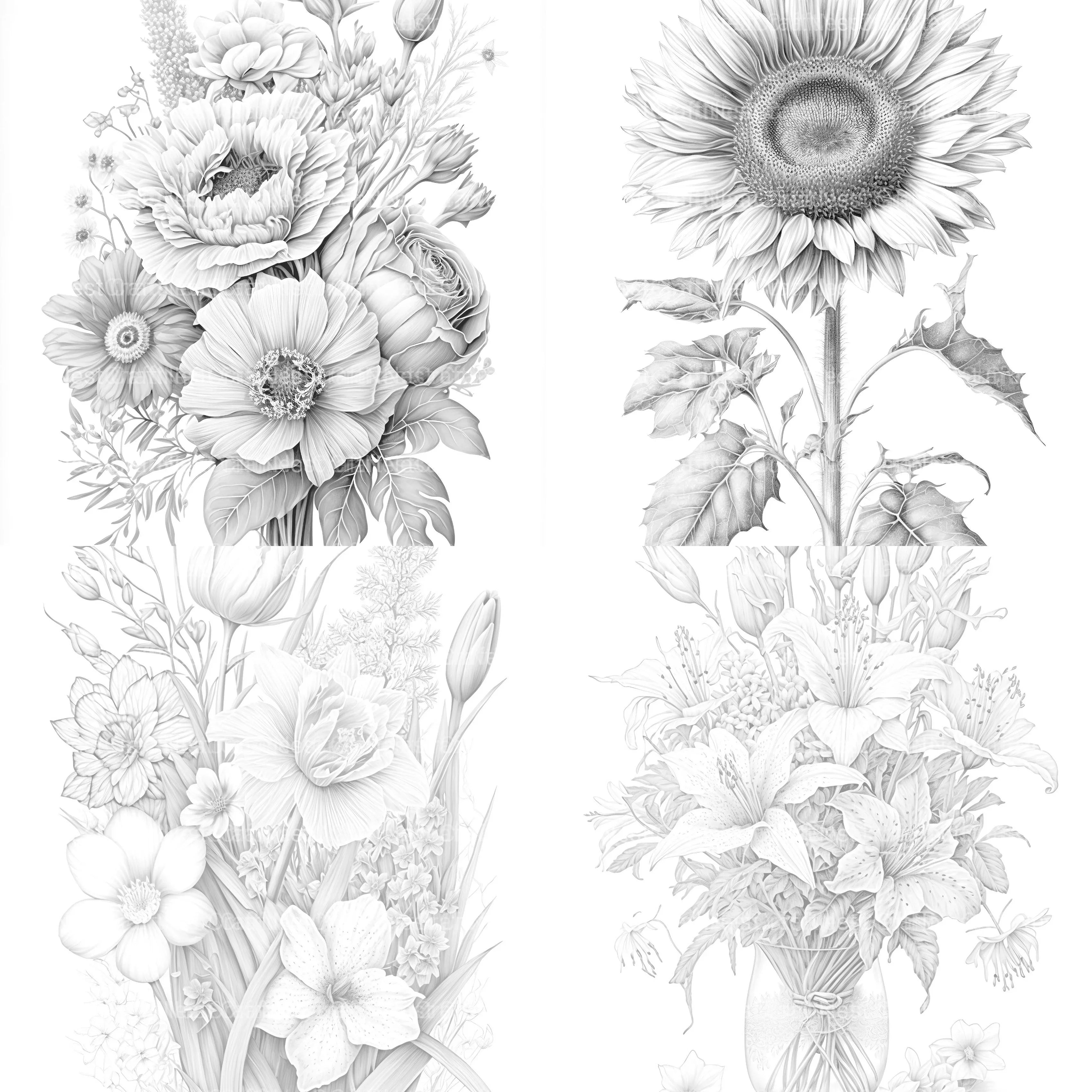 Flower Coloring Book 3 - CraftNest - Digital Crafting and Art