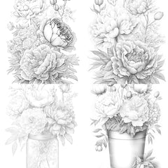 Peony Flower Coloring Book - CraftNest - Digital Crafting and Art