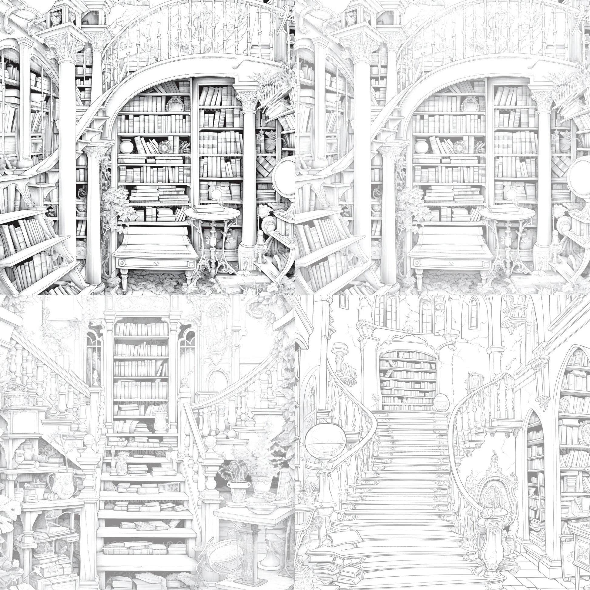 Enchanted Library Coloring Book - CraftNest - Digital Crafting and Art