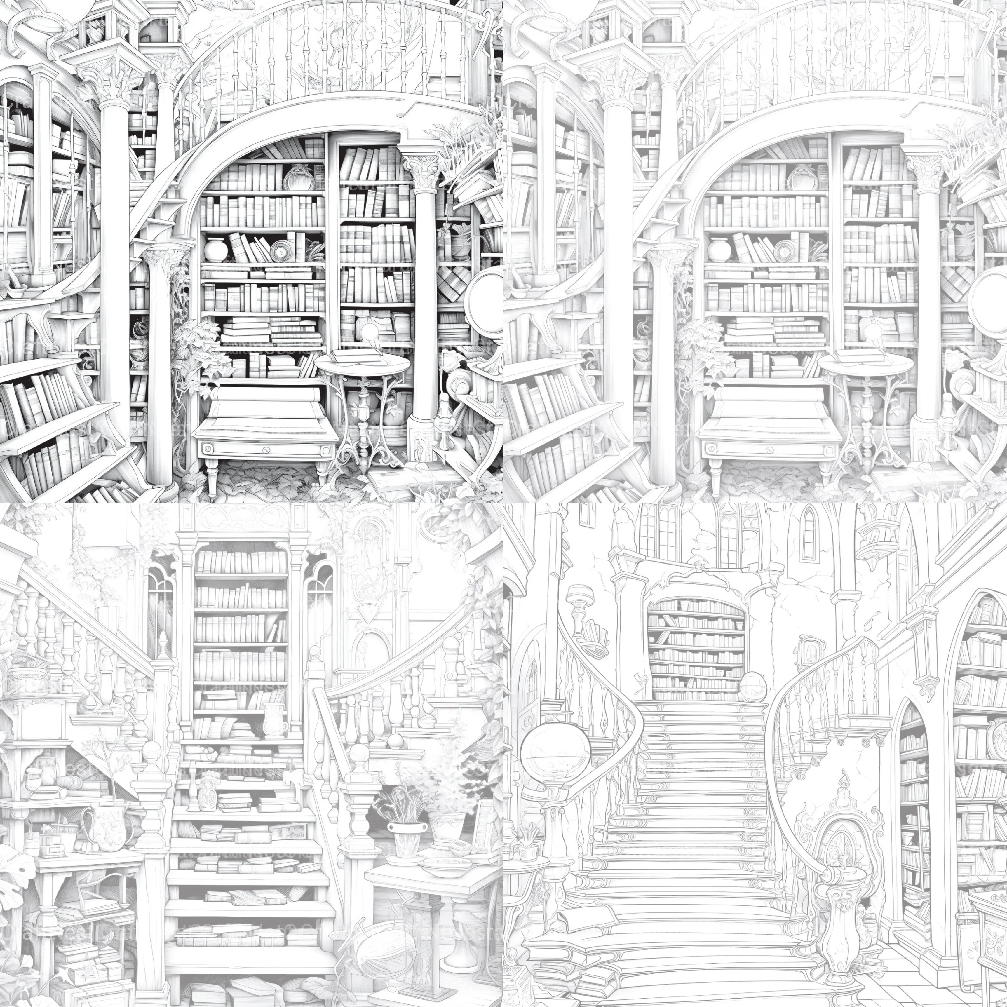 Enchanted Library Coloring Book - CraftNest - Digital Crafting and Art