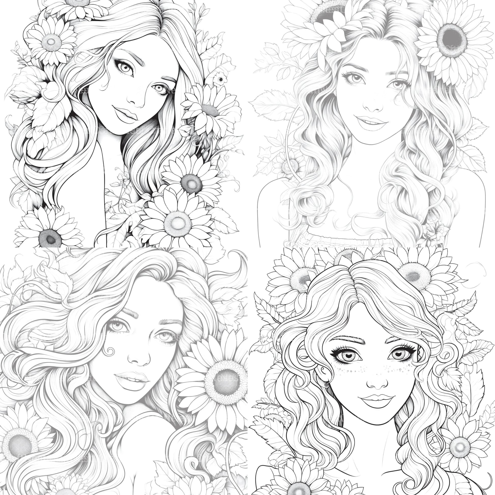 Venetian Carnival Woman Coloring Book - CraftNest - Digital Crafting and Art