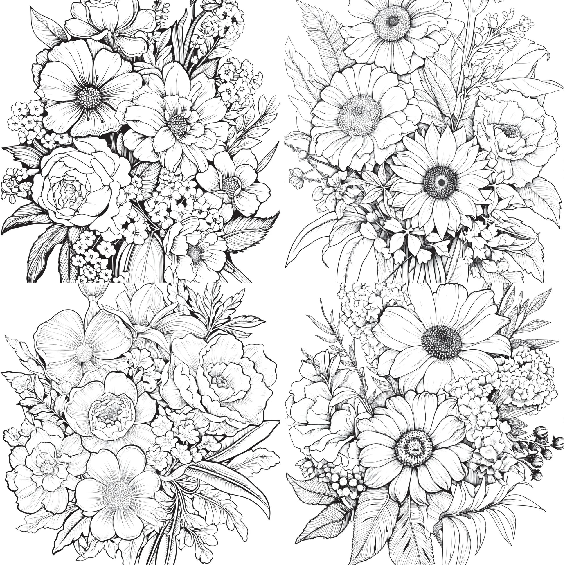 Flower Coloring Book 2 - CraftNest - Digital Crafting and Art