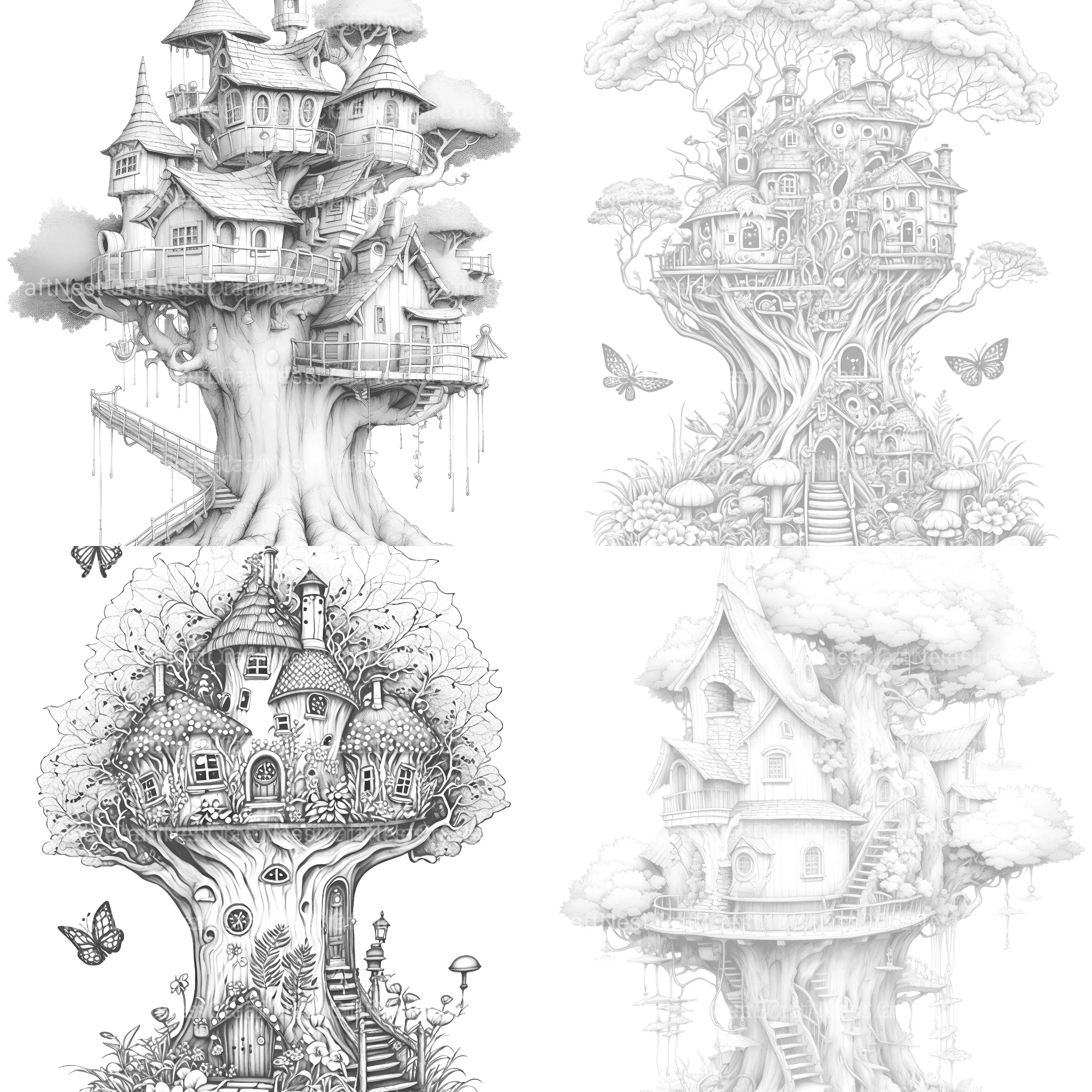Treehouse Coloring Book