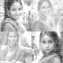 Indian Woman Coloring Book - CraftNest - Digital Crafting and Art