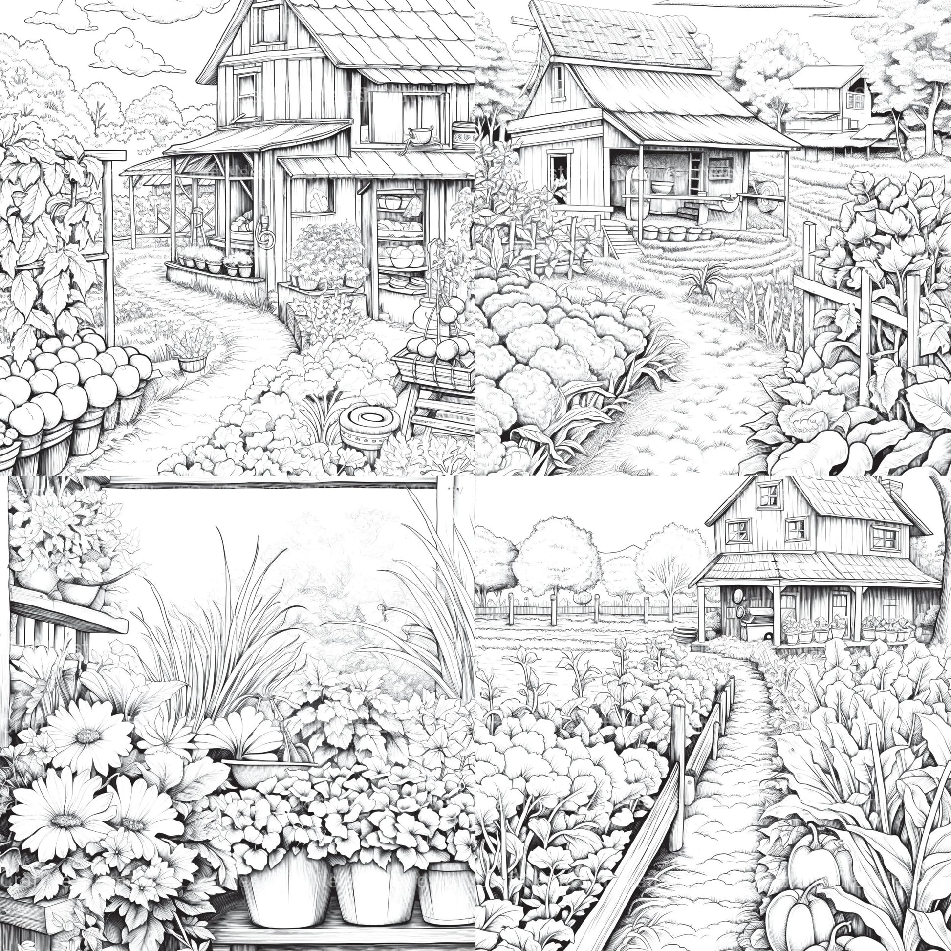 Farmers Garden Coloring Book 2 - CraftNest - Digital Crafting and Art