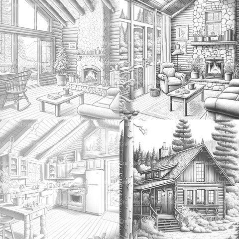Cozy Cabins Coloring Book - CraftNest - Digital Crafting and Art