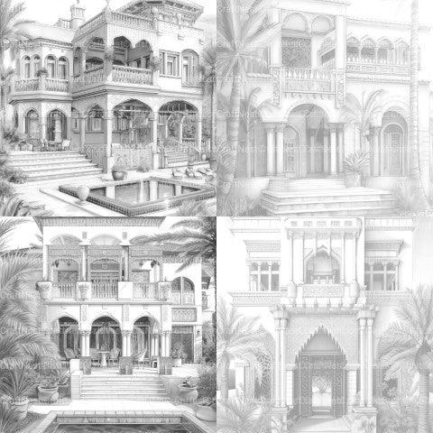 Arabian Villas Coloring Book - CraftNest - Digital Crafting and Art