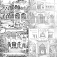 Arabian Villas Coloring Book - CraftNest - Digital Crafting and Art