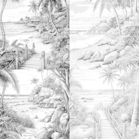 Tropical Beach Coloring Book - CraftNest - Digital Crafting and Art