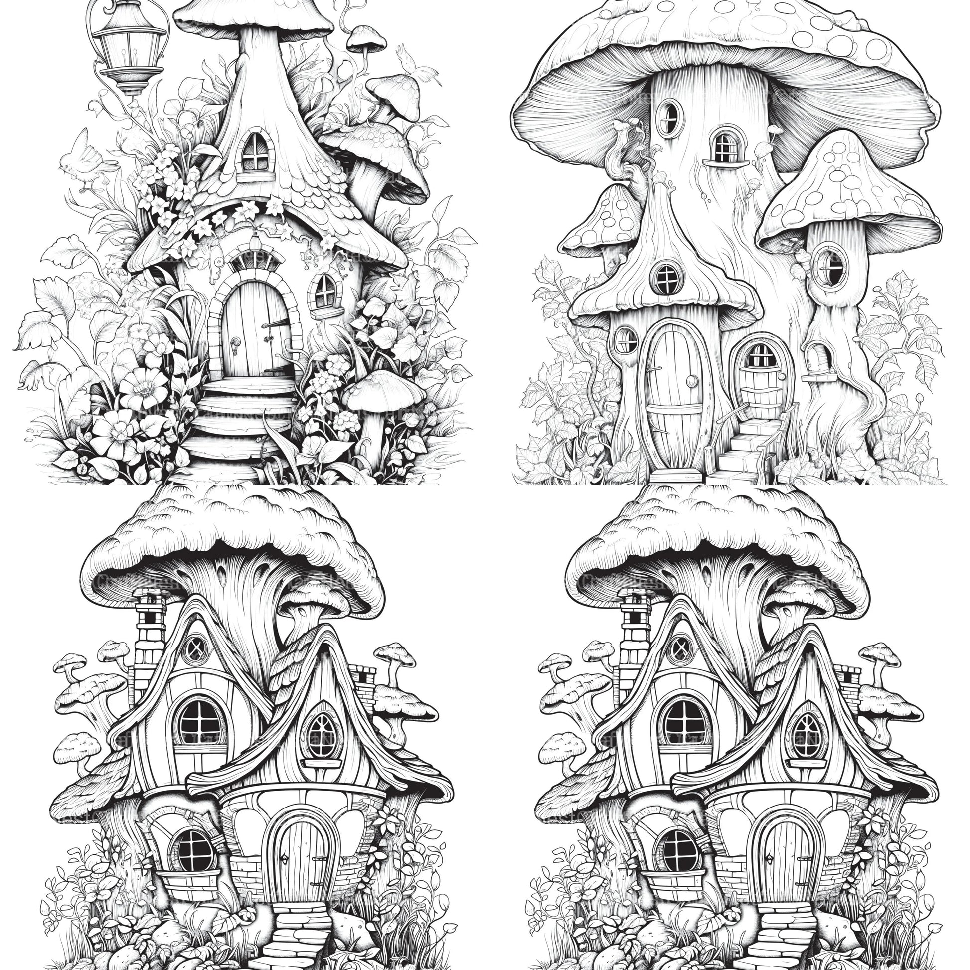 Fairy Houses Coloring Book - CraftNest - Digital Crafting and Art
