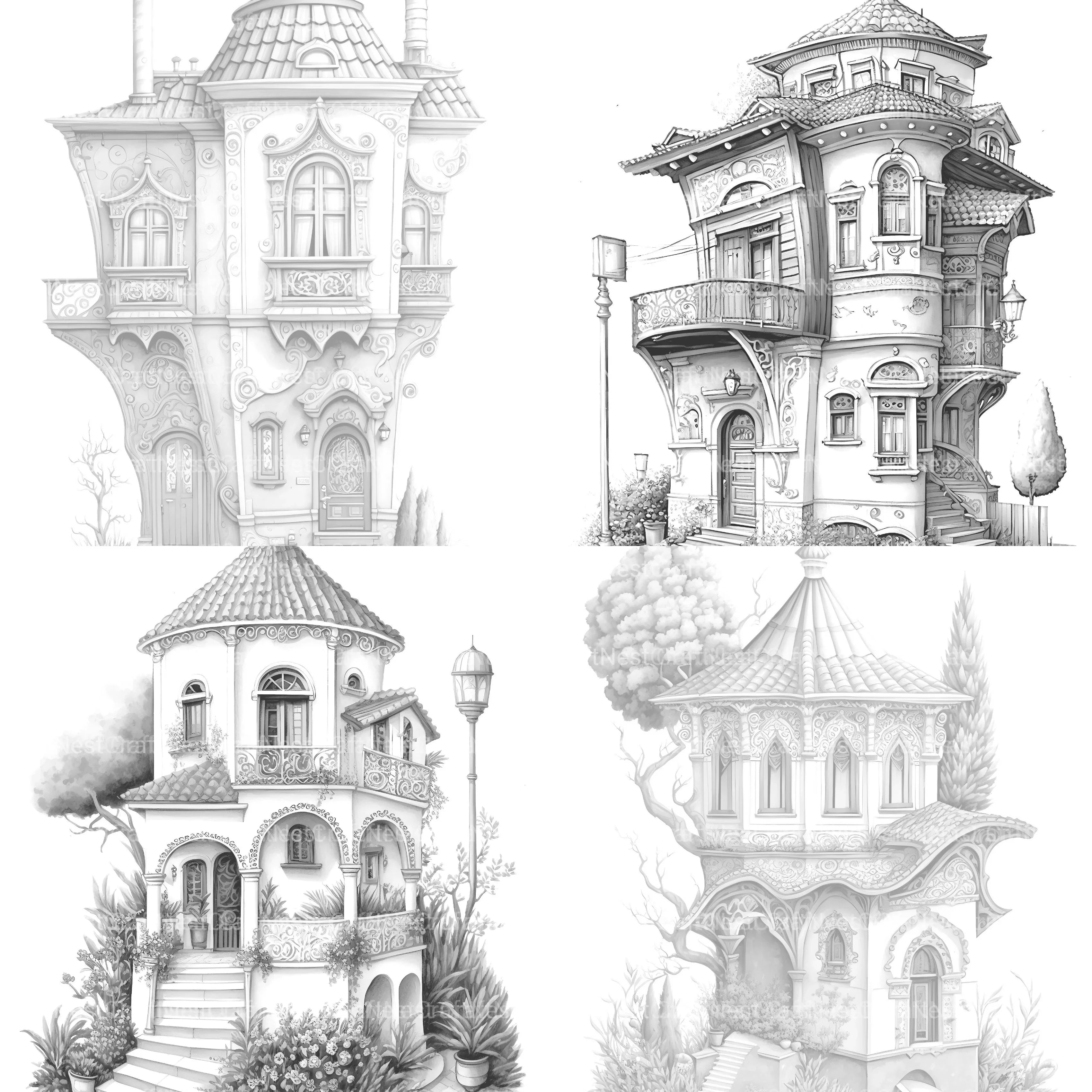 Turkish Tiny House Coloring Book - CraftNest - Digital Crafting and Art