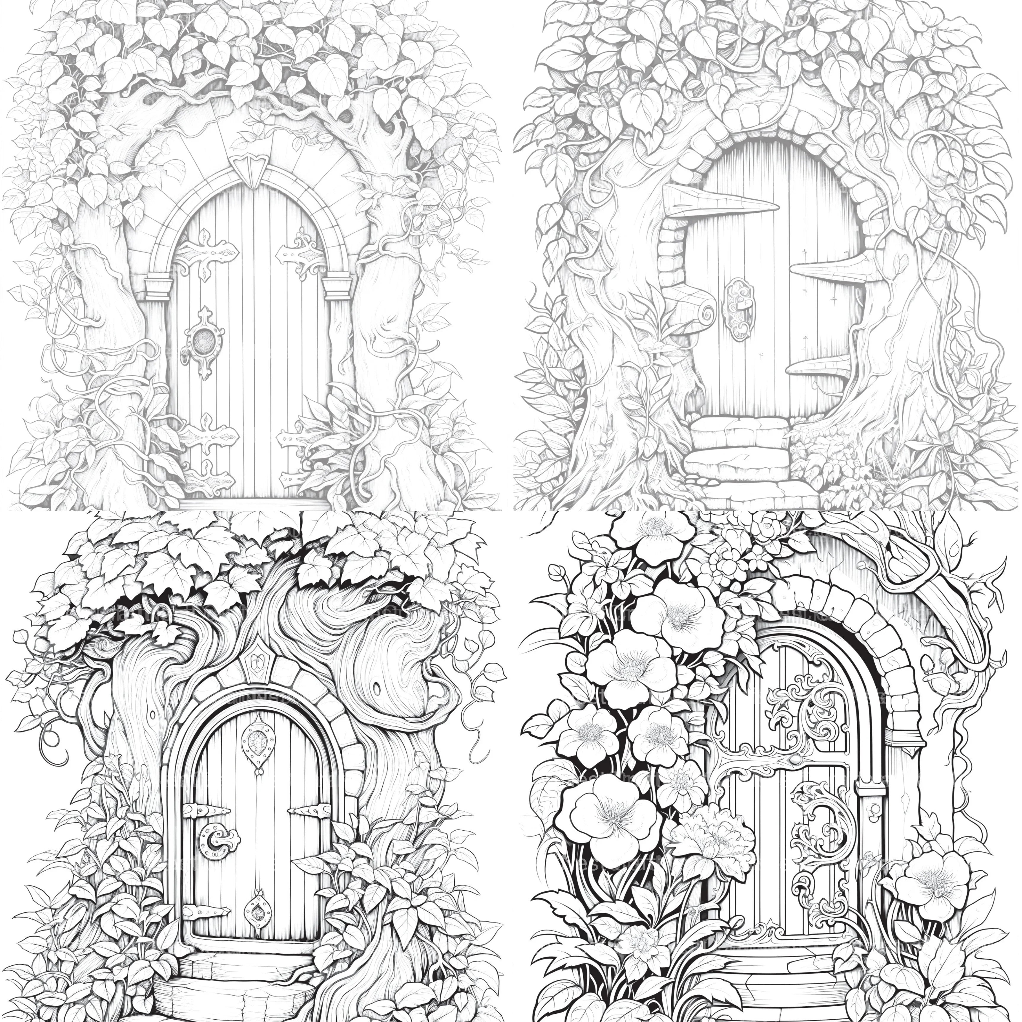 Blooming Door Coloring Book - CraftNest - Digital Crafting and Art