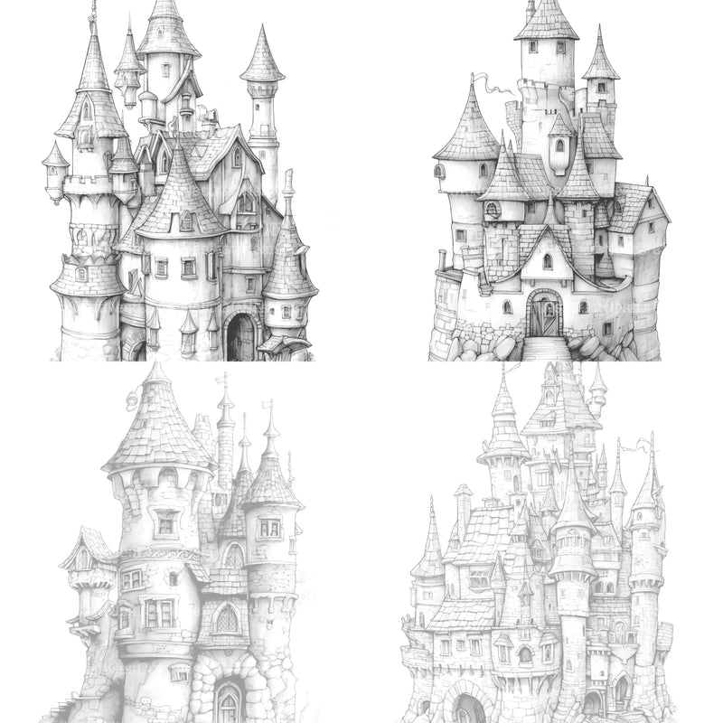 Castle Tiny House Coloring Book 1 - CraftNest - Digital Crafting and Art