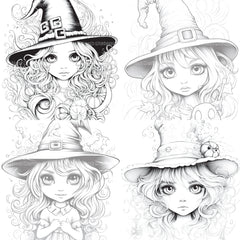 Cute Witch Coloring Book - CraftNest - Digital Crafting and Art