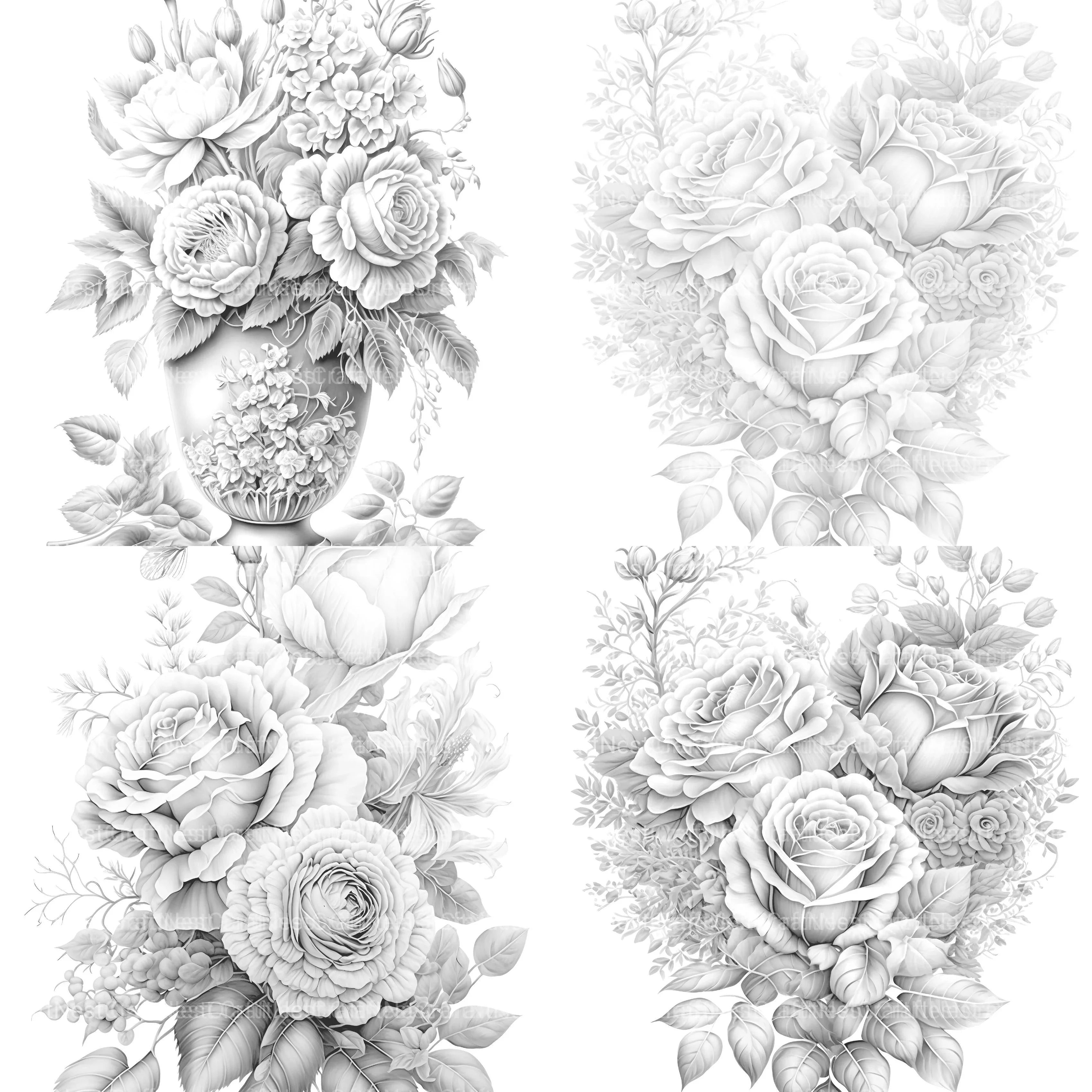 Rose Flower Coloring Book - CraftNest - Digital Crafting and Art
