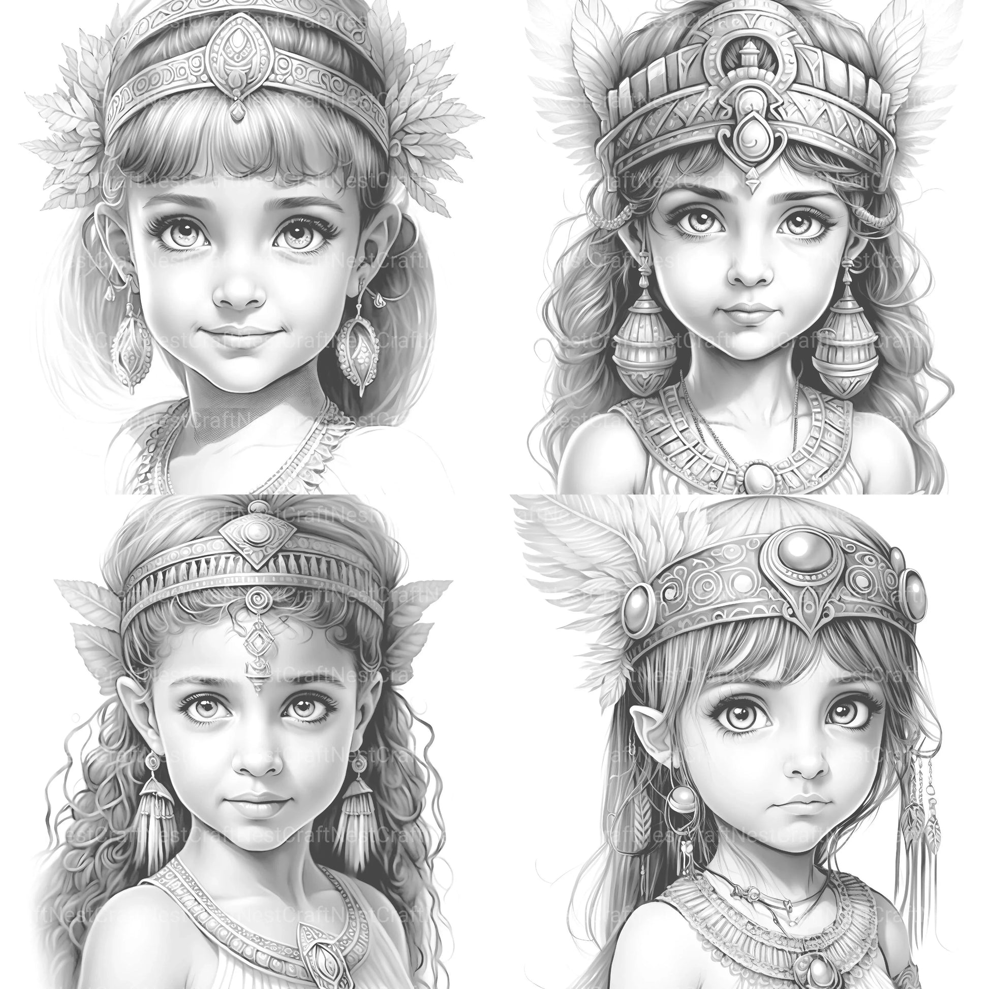 Cute Egyptian Girl Coloring Book - CraftNest - Digital Crafting and Art