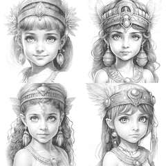 Cute Egyptian Girl Coloring Book - CraftNest - Digital Crafting and Art