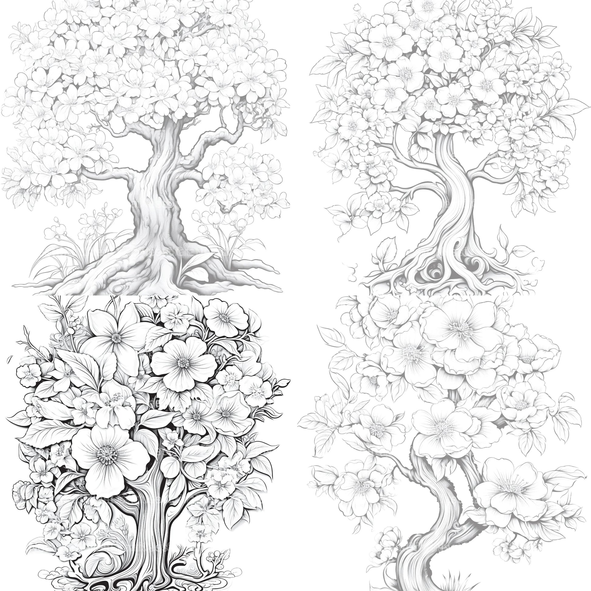 Blooming Tree Coloring Book - CraftNest - Digital Crafting and Art