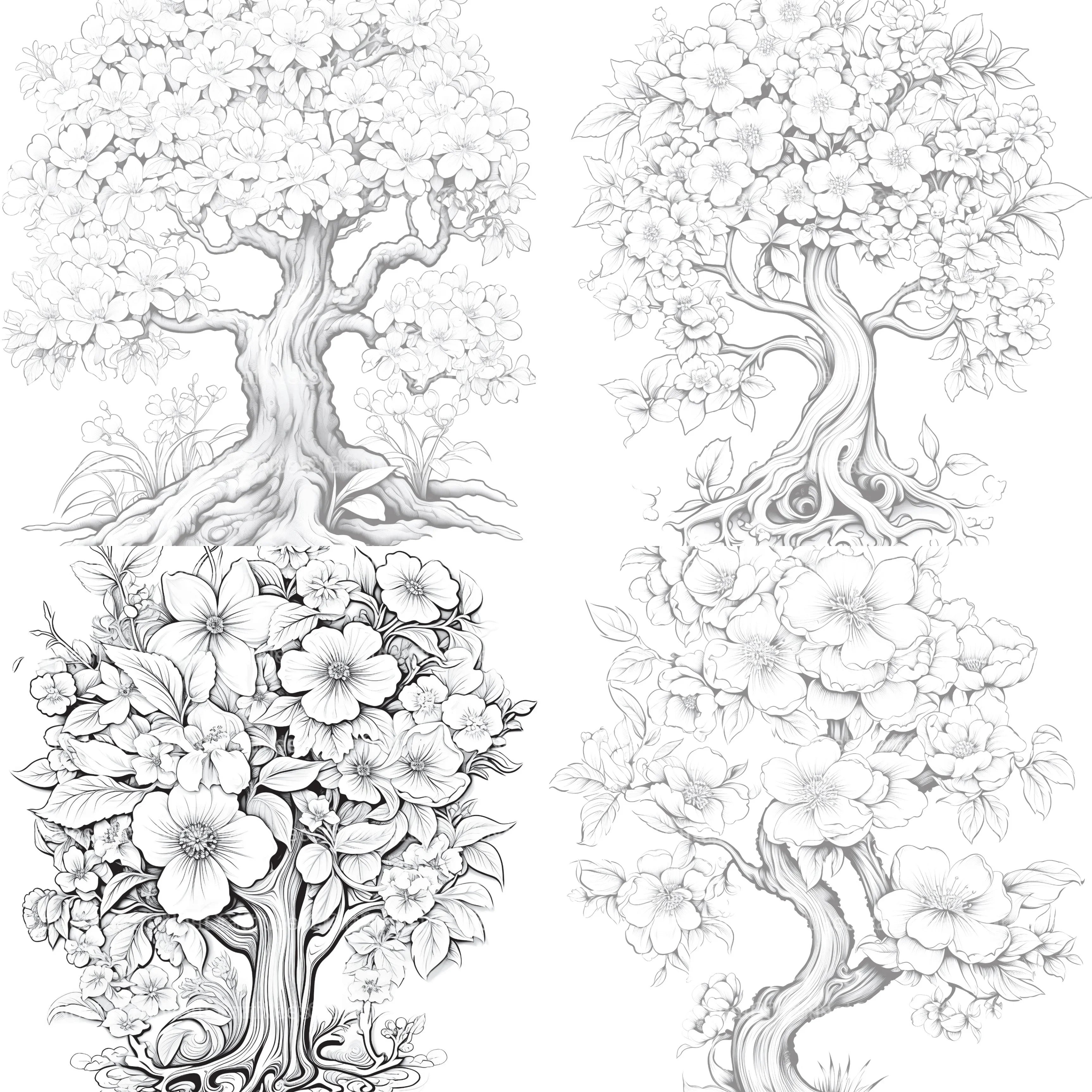 Blooming Tree Coloring Book - CraftNest - Digital Crafting and Art