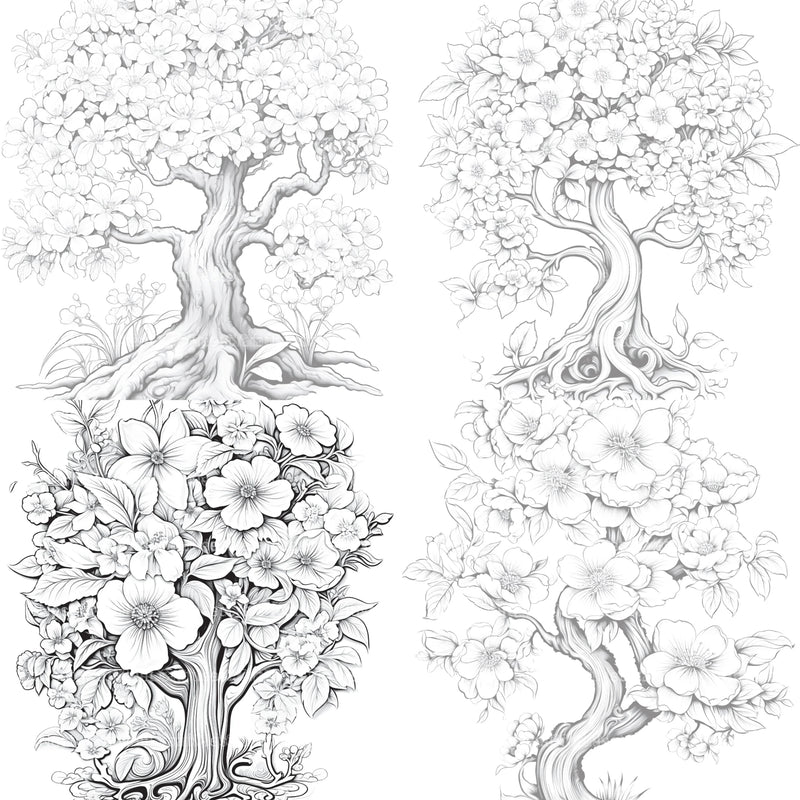 Blooming Tree Coloring Book - CraftNest - Digital Crafting and Art