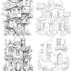 Mixed Tiny House Coloring Book - CraftNest - Digital Crafting and Art
