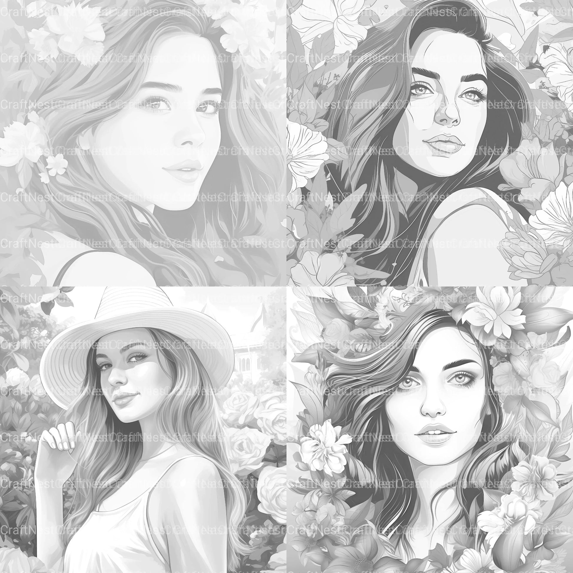 Beautiful Woman Coloring Book - CraftNest - Digital Crafting and Art