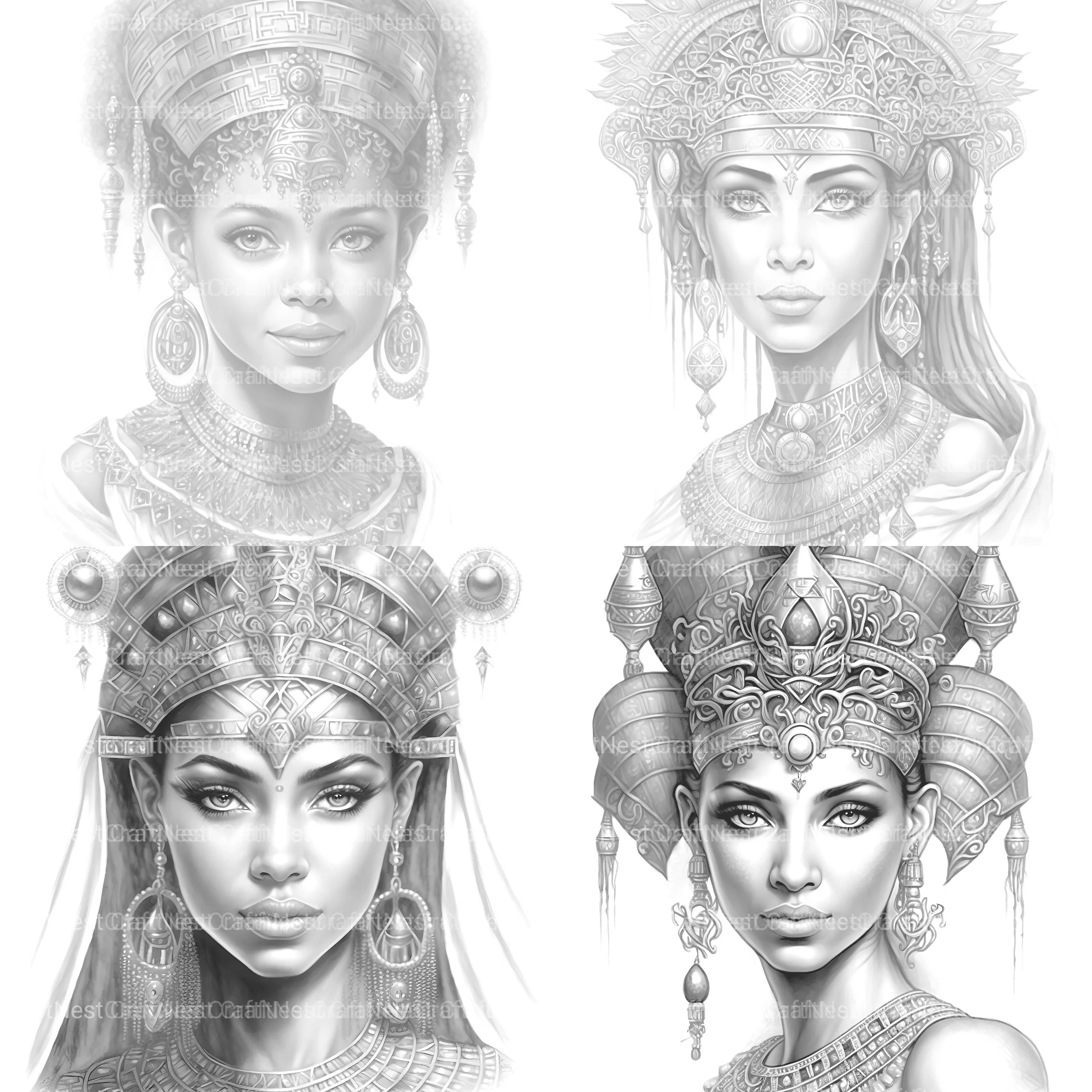 Ancient Egypt Queen Coloring Book - CraftNest - Digital Crafting and Art